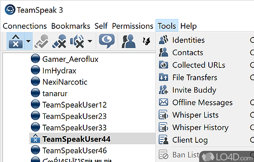 User interface - Screenshot of TeamSpeak Client