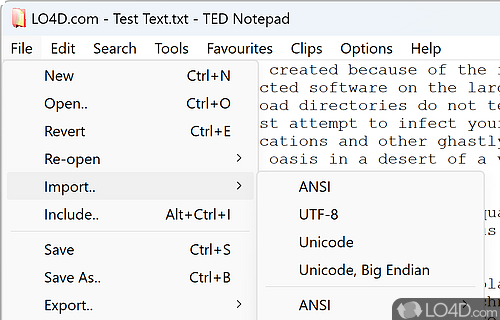 TED Notepad screenshot