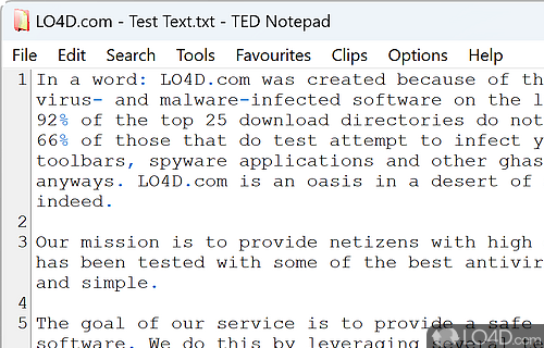 User interface - Screenshot of TED Notepad