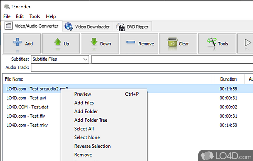 Convert video files - Screenshot of TEncoder