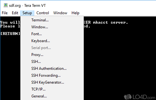 Terminal emulator application for SSH protocol - Screenshot of Tera Term