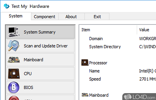 Test the integrity of your hardware - Screenshot of Test My Hardware