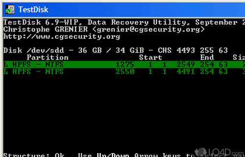 TestDisk 64-bit screenshot
