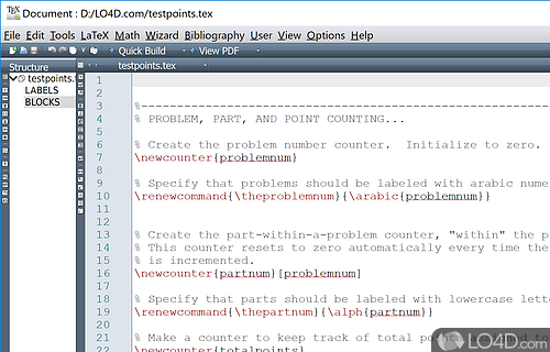 Text editor that integrates many tools needed to develop documents with LaTeX commands - Screenshot of Texmaker