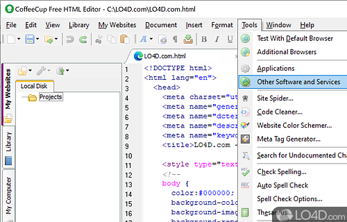The Free HTML Editor screenshot