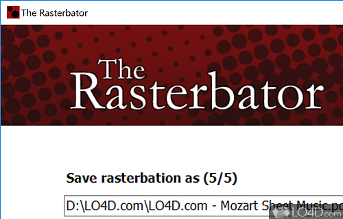 User interface - Screenshot of The Rasterbator