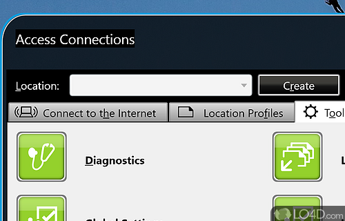User interface - Screenshot of ThinkVantage Access Connections