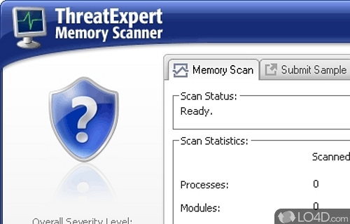 Screenshot of ThreatExpert Memory Scanner - User interface
