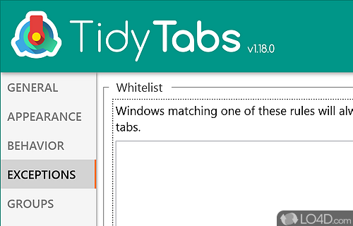 Provides you with a proficient app organization solution - Screenshot of TidyTabs