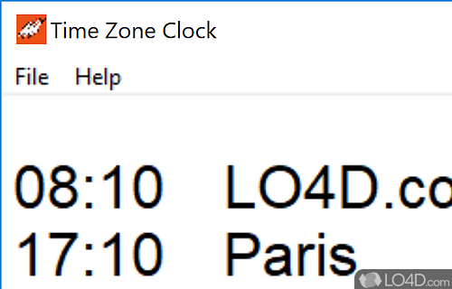 User interface - Screenshot of Time Zones Clock