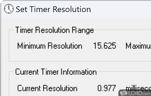 Screenshot of Timer Resolution - Easily change resolution of your default Windows OS timer