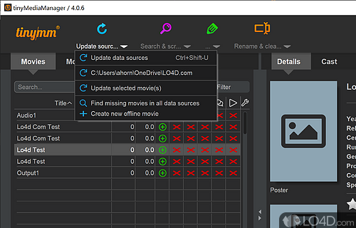Movie management - Screenshot of tinyMediaManager