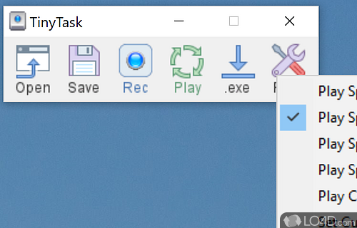 Record screen activities and repeat actions - Screenshot of TinyTask