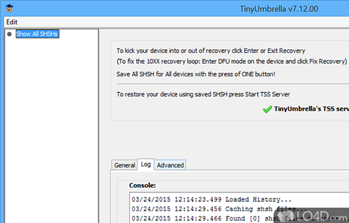 Firmware details automatically gathered - Screenshot of TinyUmbrella