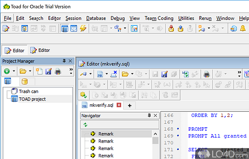 Easily edit and design MySQL databases, tables and navigate them - Screenshot of TOAD for Oracle