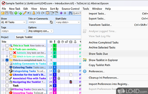 User interface - Screenshot of ToDoList