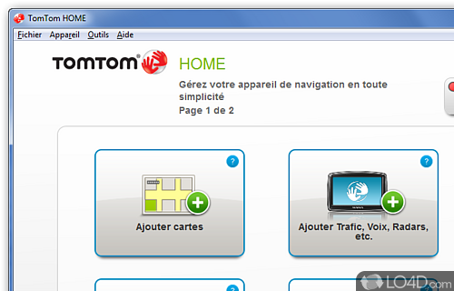 Screenshot of TomTom HOME - Manage the content on TomTom navigation device, such as photos, documents