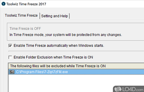 Seamlessly active and deactivate the Time Freeze monitor - Screenshot of ToolWiz Time Freeze