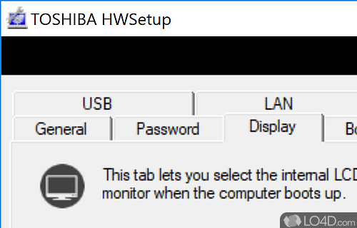 Toshiba HW Setup Utility screenshot