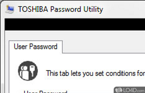 Screenshot of Toshiba Password Utility - User interface