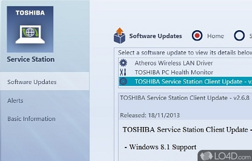 Toshiba Service Station Screenshot