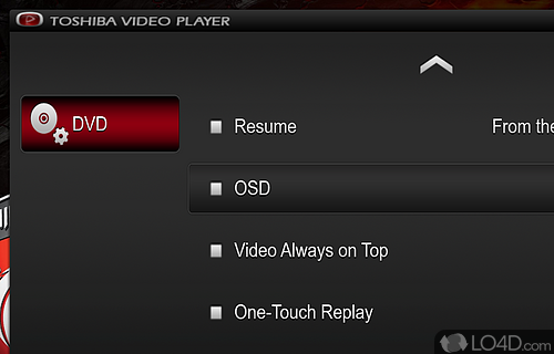 User interface - Screenshot of Toshiba Video Player