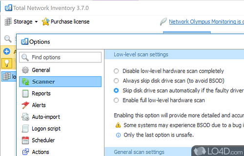 User interface - Screenshot of Total Network Inventory