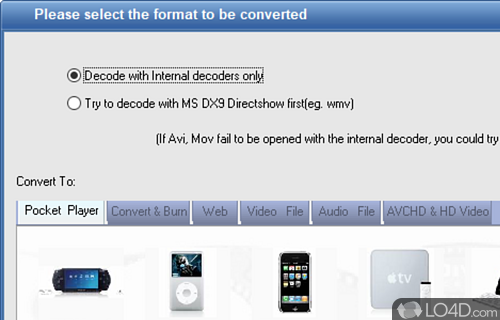 Context menu integration and GUI - Screenshot of Total Video Converter
