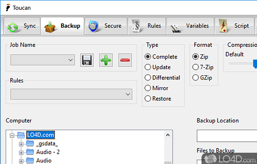 Make backups - Screenshot of Toucan