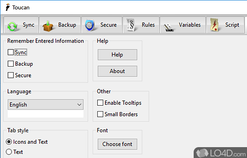 User interface - Screenshot of Toucan