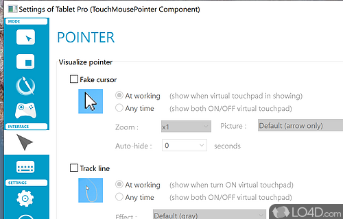 User interface - Screenshot of TouchMousePointer