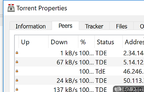 Lightweight and efficient torrent client - Screenshot of Transmission-Qt