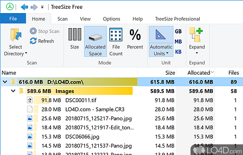 treesize professional schedule scan for file names