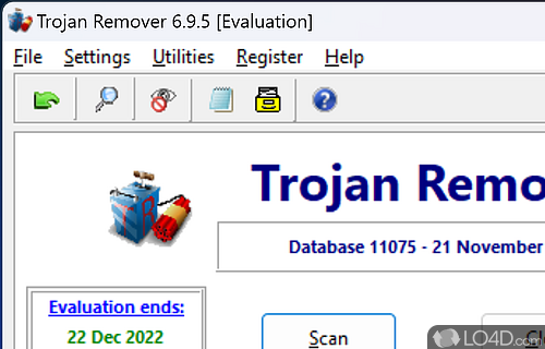 Perform on-demand scans and identify not only Trojans, but viruses, spyware, adware, worms and other forms of malware agents too - Screenshot of Trojan Remover