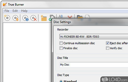 Screenshot of True Burner - Burn files and disc images, create multimedia or bootable discs