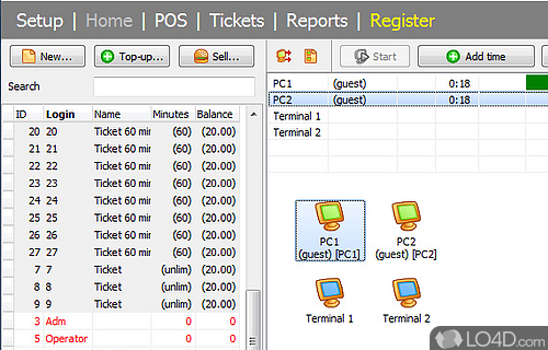 Screenshot of TrueCafe - Friendly cyber cafe software with thin client and Wi-Fi billing support