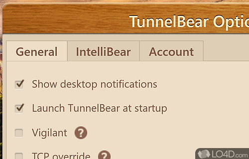 Easily configure connection settings - Screenshot of TunnelBear