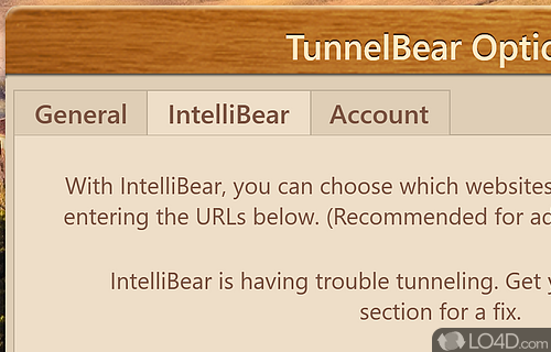 Examine network statistics - Screenshot of TunnelBear