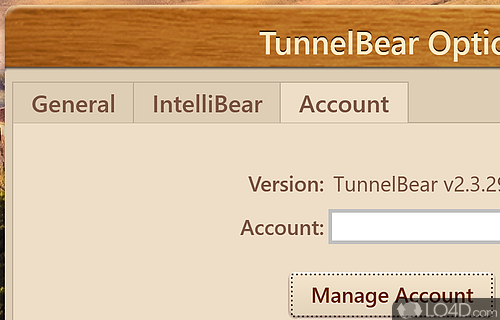 Hide or change the real IP to protect the privacy - Screenshot of TunnelBear
