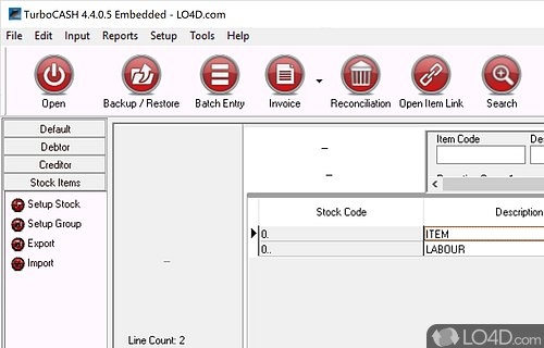 Manage information and generate reports - Screenshot of TurboCash