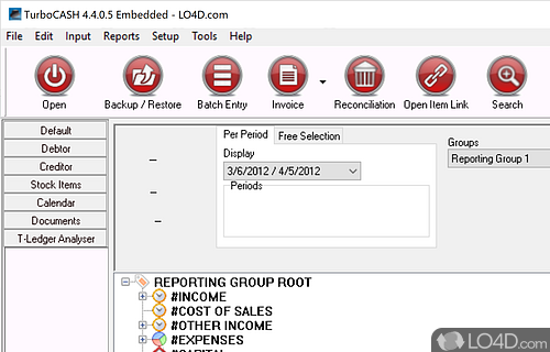 User interface - Screenshot of TurboCash