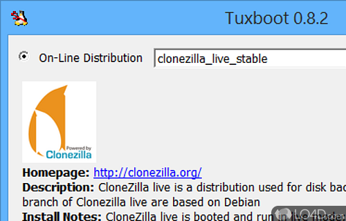 Make bootable USB drives - Screenshot of Tuxboot