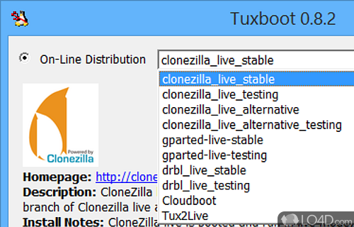 User interface - Screenshot of Tuxboot