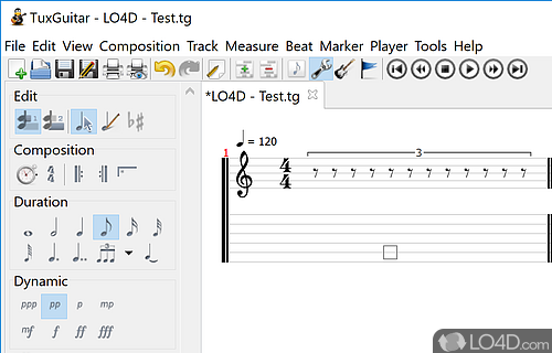 using tux guitar to tab sheet music