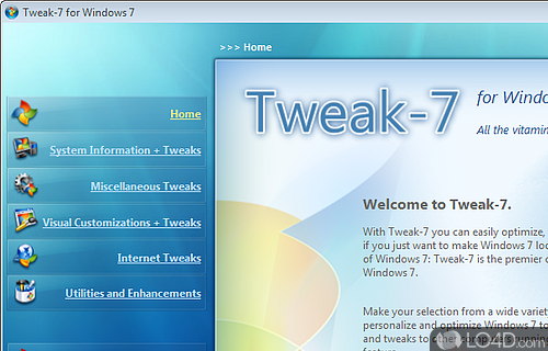 Screenshot of Tweak-7 - Clean the PC and improve the speed