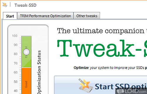 Screenshot of Tweak-SSD - User interface