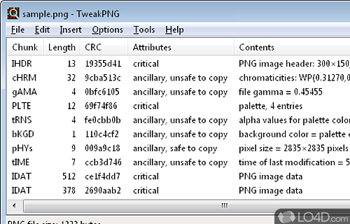 Screenshot of TweakPNG - Allows you to view and modify Network Graphics files