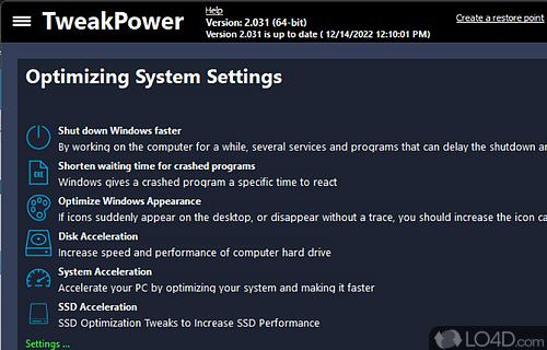 Protects users from PC problems - Screenshot of TweakPower