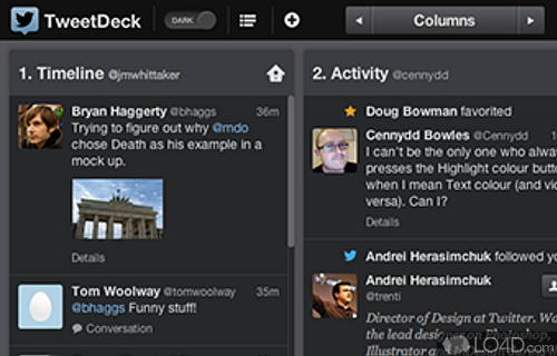 Screenshot of TweetDeck - Powerful Twitter clients that provides its users with a functional