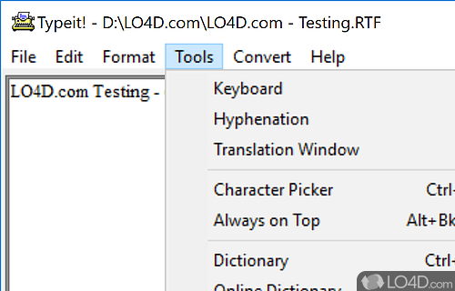 Type IPA phonetic symbols and foreign characters - Screenshot of Typeit!